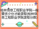 桂林信息工程职业学院一般要多少分才能录取(桂林信息工程职业学院录取分数)