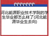 河北能源职业技术学院的学生毕业都怎么样了(河北能源毕业生去向)