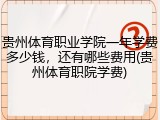 贵州体育职业学院一年学费多少钱，还有哪些费用(贵州体育职院学费)