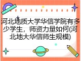河北地质大学华信学院有多少学生，师资力量如何(河北地大华信师生规模)