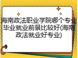 海南政法职业学院哪个专业毕业就业前景比较好(海南政法就业好专业)