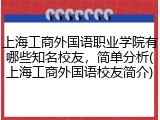 上海工商外国语职业学院有哪些知名校友,简单分析(上海工商外国语校友简介)