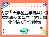 内蒙古大学创业学院共开设有哪些类型奖学金(内大创业学院奖学金种类)