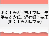 湖南工程职业技术学院一年学费多少钱，还有哪些费用(湖南工程职院学费)