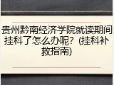 贵州黔南经济学院就读期间挂科了怎么办呢？(挂科补救指南)