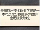 贵州应用技术职业学院是一本吗录取分数线多少(贵州应用院录取线)