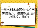 贵州水利水电职业技术学院学校简介，校史概述(贵州水院校史简介)