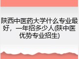 陕西中医药大学什么专业最好，一年招多少人(陕中医优势专业招生)