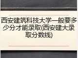 西安建筑科技大学一般要多少分才能录取(西安建大录取分数线)