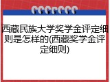 西藏民族大学奖学金评定细则是怎样的(西藏奖学金评定细则)