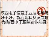 陕西电子信息职业技术学院好不好，就业现状及发展趋势(陕西电子职院就业前景)