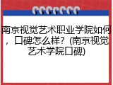南京视觉艺术职业学院如何，口碑怎么样？(南京视觉艺术学院口碑)
