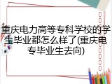 重庆电力高等专科学校的学生毕业都怎么样了(重庆电专毕业生去向)