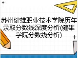 苏州健雄职业技术学院历年录取分数线深度分析(健雄学院分数线分析)