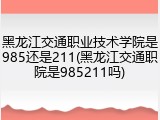 黑龙江交通职业技术学院是985还是211(黑龙江交通职院是985211吗)