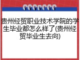 贵州经贸职业技术学院的学生毕业都怎么样了(贵州经贸毕业生去向)