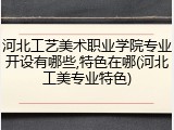 河北工艺美术职业学院专业开设有哪些,特色在哪(河北工美专业特色)