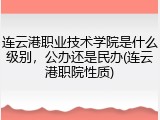 连云港职业技术学院是什么级别，公办还是民办(连云港职院性质)