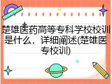 楚雄医药高等专科学校校训是什么，详细阐述(楚雄医专校训)