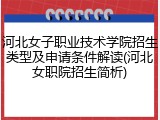 河北女子职业技术学院招生类型及申请条件解读(河北女职院招生简析)
