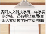 贵阳人文科技学院一年学费多少钱，还有哪些费用(贵阳人文科技学院学费明细)
