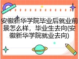 安徽新华学院毕业后就业前景怎么样，毕业生去向(安徽新华学院就业去向)