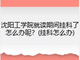 沈阳工学院就读期间挂科了怎么办呢？(挂科怎么办)