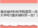 重庆城市科技学院是双一流大学吗?(重庆城科双一流？)