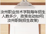 汝州职业技术学院每年招生人数多少，政策变动如何(汝州职院招生政策)