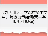 民办四川天一学院有多少学生，师资力量如何(天一学院师生规模)