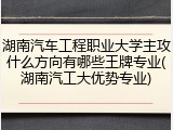 湖南汽车工程职业大学主攻什么方向有哪些王牌专业(湖南汽工大优势专业)
