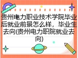 贵州电力职业技术学院毕业后就业前景怎么样，毕业生去向(贵州电力职院就业去向)