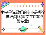南宁学院最好的专业是哪个，详细阐述(南宁学院最优势专业)