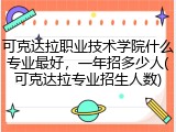 可克达拉职业技术学院什么专业最好，一年招多少人(可克达拉专业招生人数)