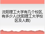 沈阳理工大学有几个校区,有多少人(沈阳理工大学校区及人数)