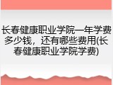 长春健康职业学院一年学费多少钱，还有哪些费用(长春健康职业学院学费)