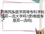 黔南民族医学高等专科学校是双一流大学吗?(黔南医专是双一流吗)