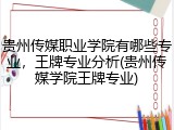 贵州传媒职业学院有哪些专业，王牌专业分析(贵州传媒学院王牌专业)