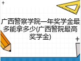 广西警察学院一年奖学金最多能拿多少(广西警院最高奖学金)