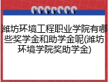 潍坊环境工程职业学院有哪些奖学金和助学金呢(潍坊环境学院奖助学金)