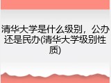 清华大学是什么级别，公办还是民办(清华大学级别性质)