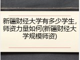 新疆财经大学有多少学生，师资力量如何(新疆财经大学规模师资)