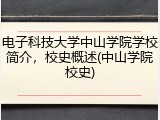 电子科技大学中山学院学校简介，校史概述(中山学院校史)
