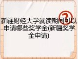 新疆财经大学就读期间可以申请哪些奖学金(新疆奖学金申请)