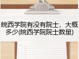 皖西学院有没有院士，大概多少(皖西学院院士数量)