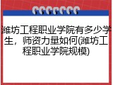 潍坊工程职业学院有多少学生，师资力量如何(潍坊工程职业学院规模)