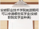 安顺职业技术学院就读期间可以申请哪些奖学金(安顺职院奖学金种类)