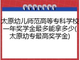太原幼儿师范高等专科学校一年奖学金最多能拿多少(太原幼专最高奖学金)