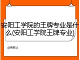 安阳工学院的王牌专业是什么(安阳工学院王牌专业)