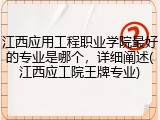 江西应用工程职业学院最好的专业是哪个，详细阐述(江西应工院王牌专业)